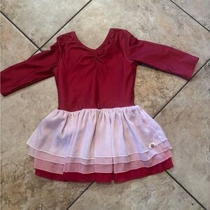 cheeky plum Maroon and Light Pink Girls Dance Dress